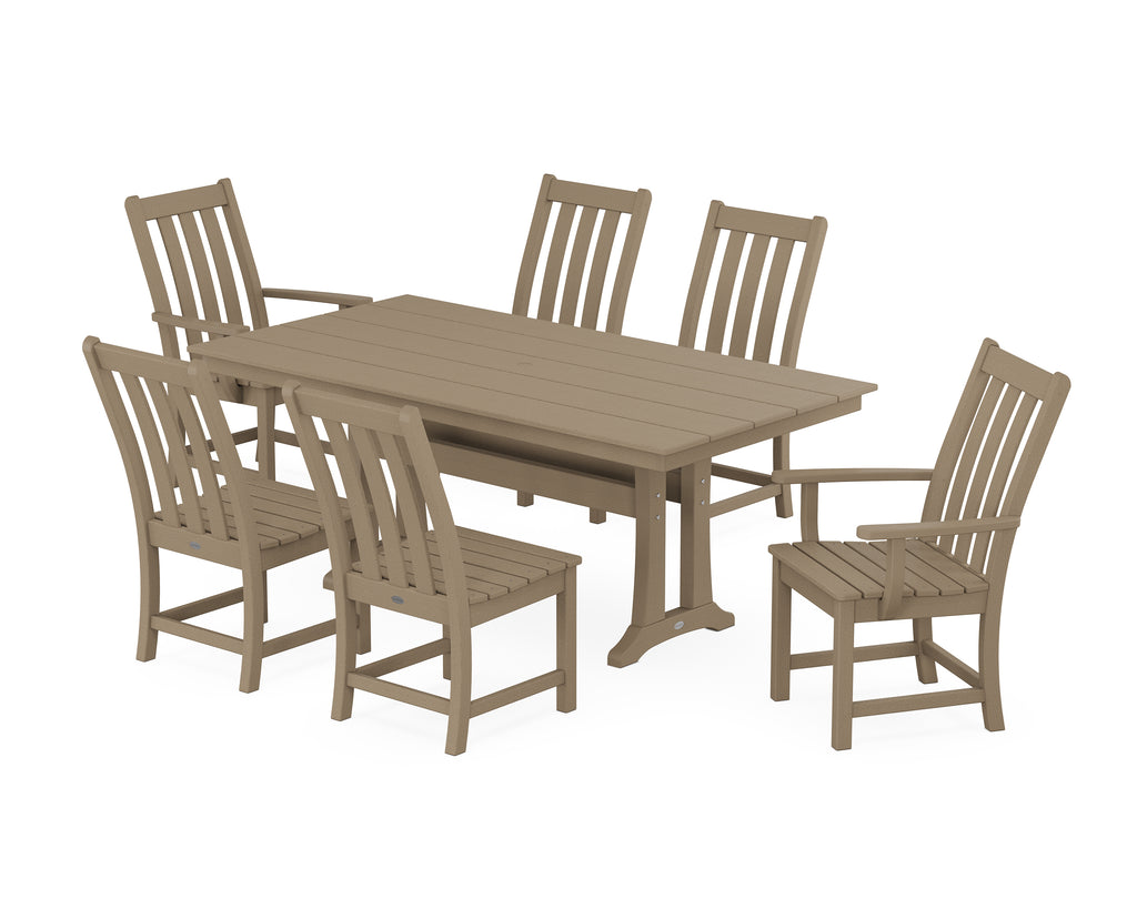 Vineyard 7-Piece Farmhouse Dining Set with Trestle Legs Photo