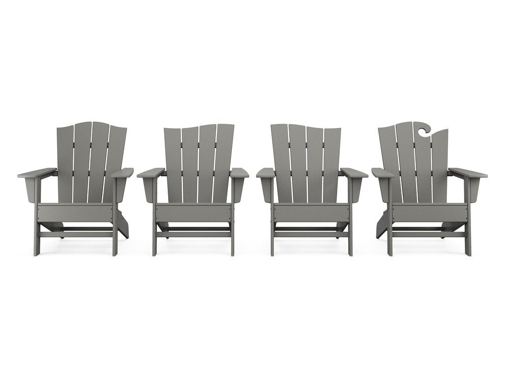 Wave Collection 4-Piece Adirondack Chair Set Photo