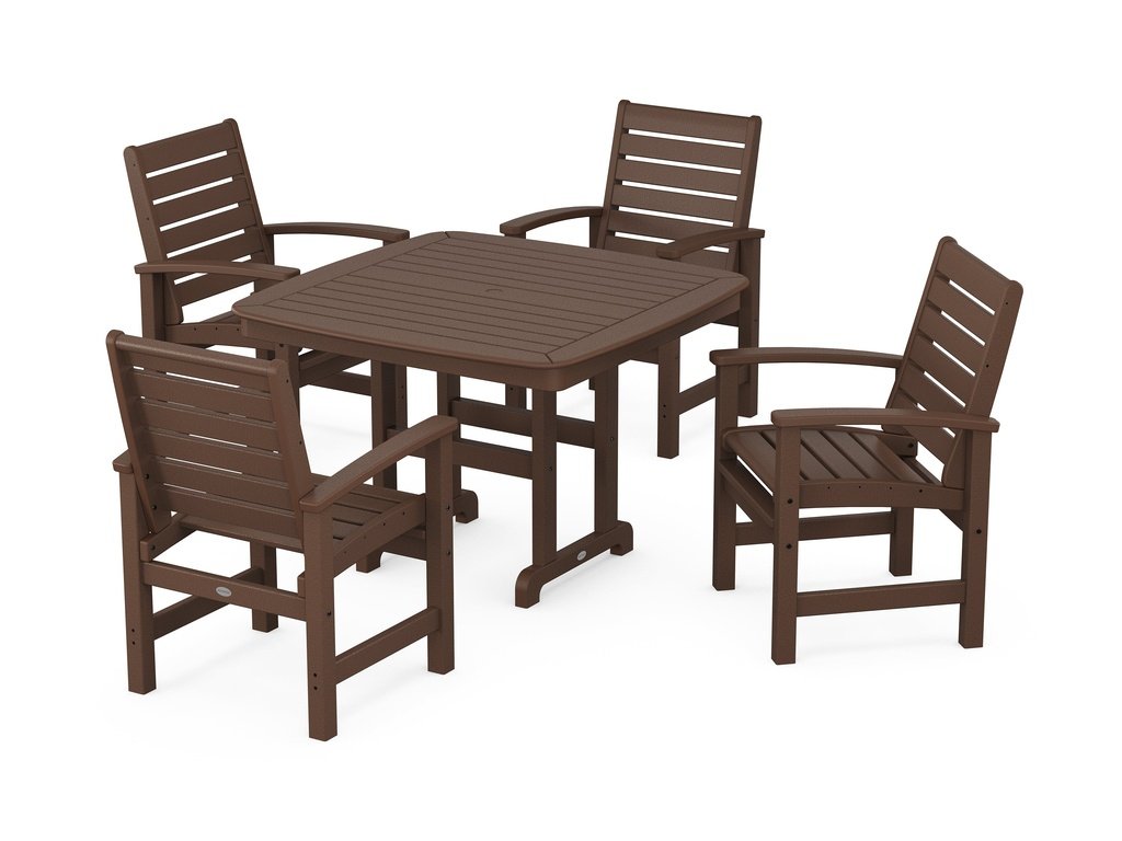 Signature 5-Piece Dining Set with Trestle Legs Photo