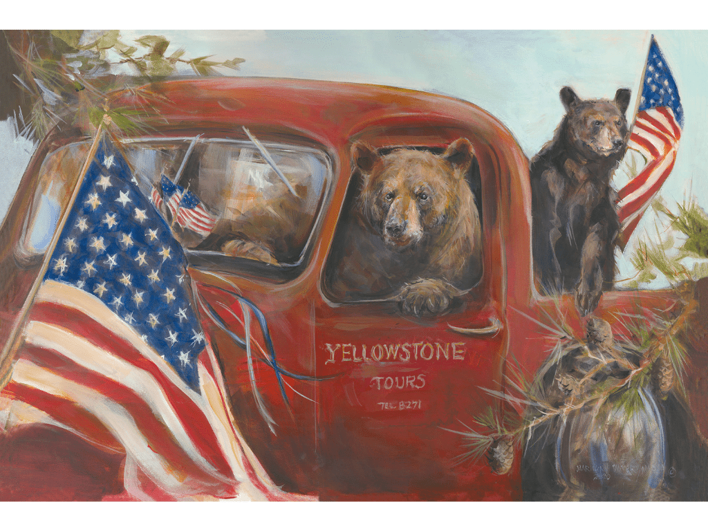 Yellowstone Bears In Red Truck - Retreat Home Furniture