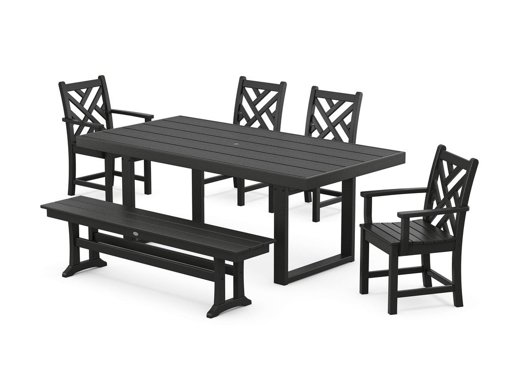 Chippendale 6-Piece Dining Set with Bench Photo