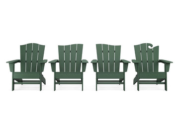 Wave Collection 4-Piece Adirondack Chair Set Photo