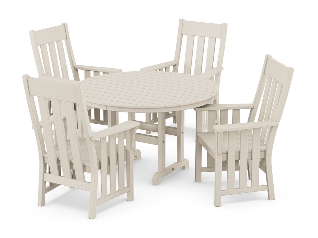 Acadia 5-Piece Round Farmhouse Dining Set Photo