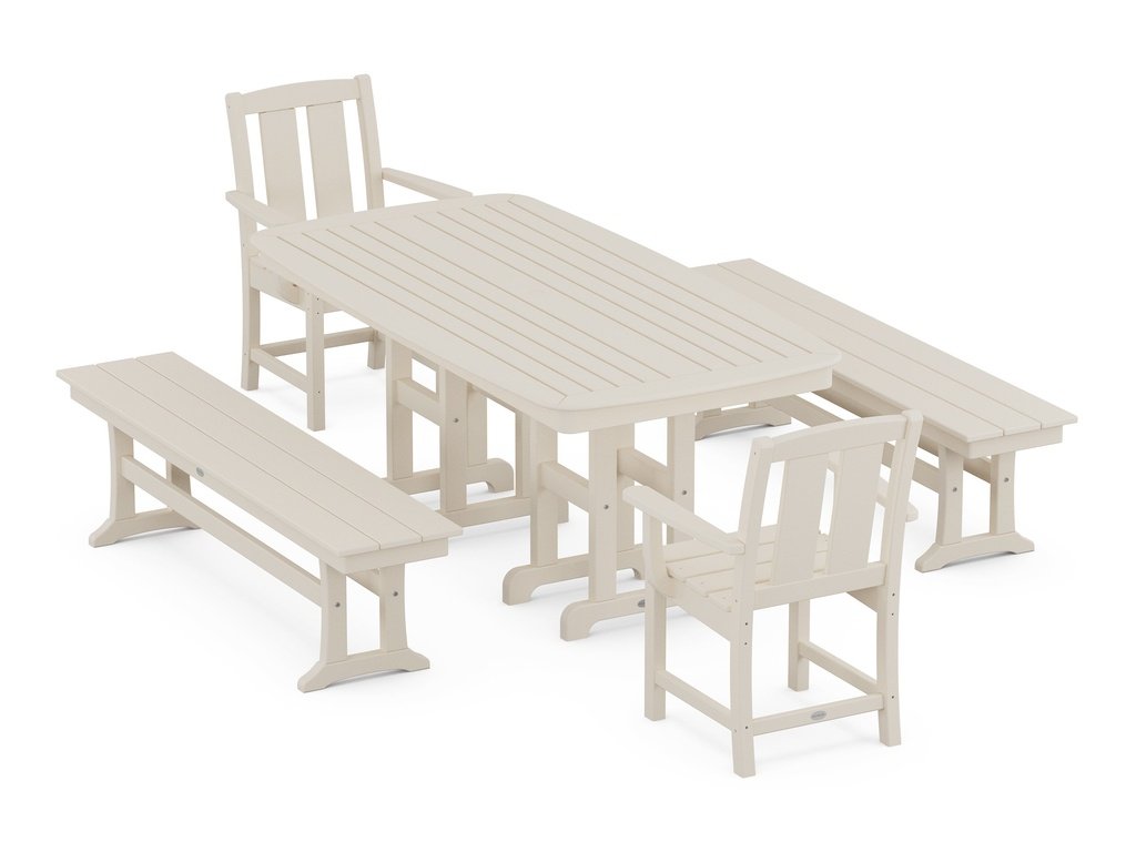 Mission 5-Piece Dining Set with Benches Photo