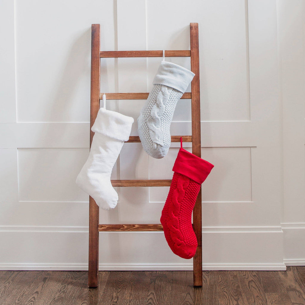 Chunky Cable Knit Christmas Stocking | Red - Retreat Home Furniture