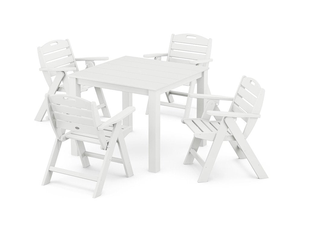 Nautical Folding Lowback Chair 5-Piece Parsons Dining Set Photo