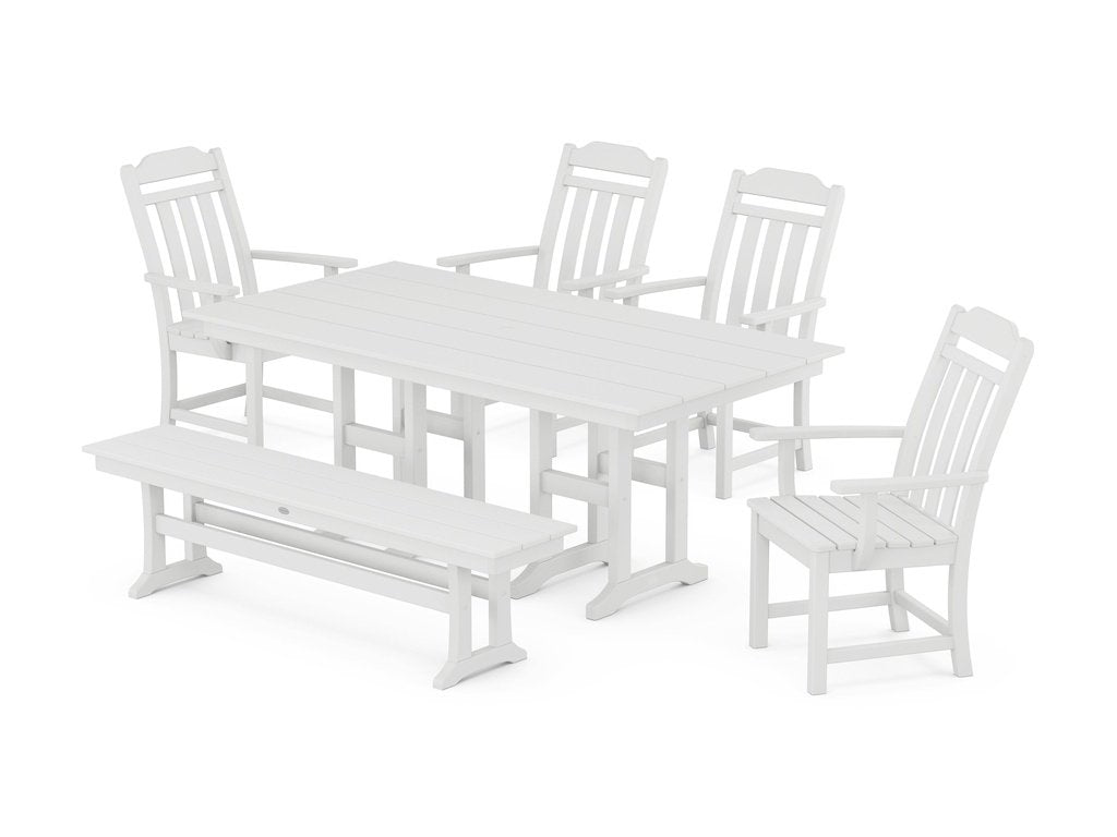 Country Living 6-Piece Farmhouse Dining Set with Bench Photo