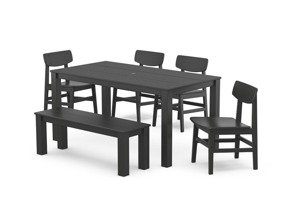 Modern Studio Urban Chair 6-Piece Parsons Dining Set with Bench Photo