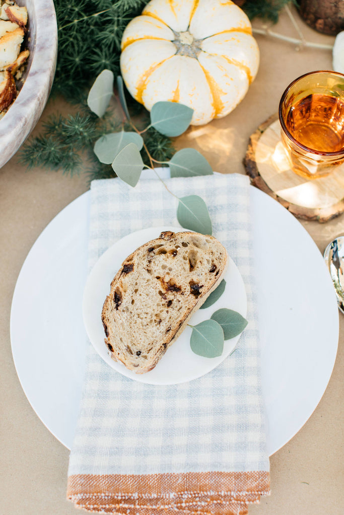 Two-Tone Gingham Blue and Cognac Napkins