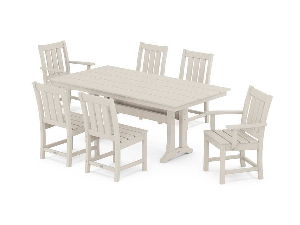 Oxford 7-Piece Farmhouse Dining Set with Trestle Legs Photo