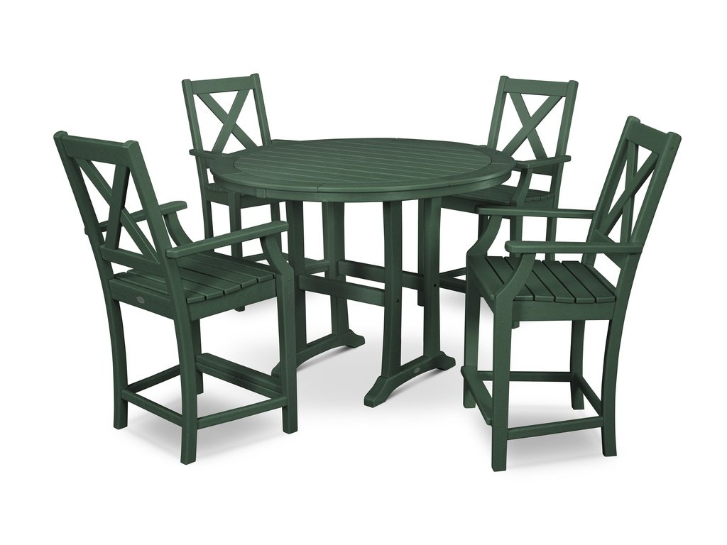 Braxton 5-Piece Nautical Trestle Arm Chair Counter Set Photo