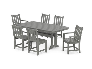 Traditional Garden 7-Piece Dining Set with Trestle Legs Photo