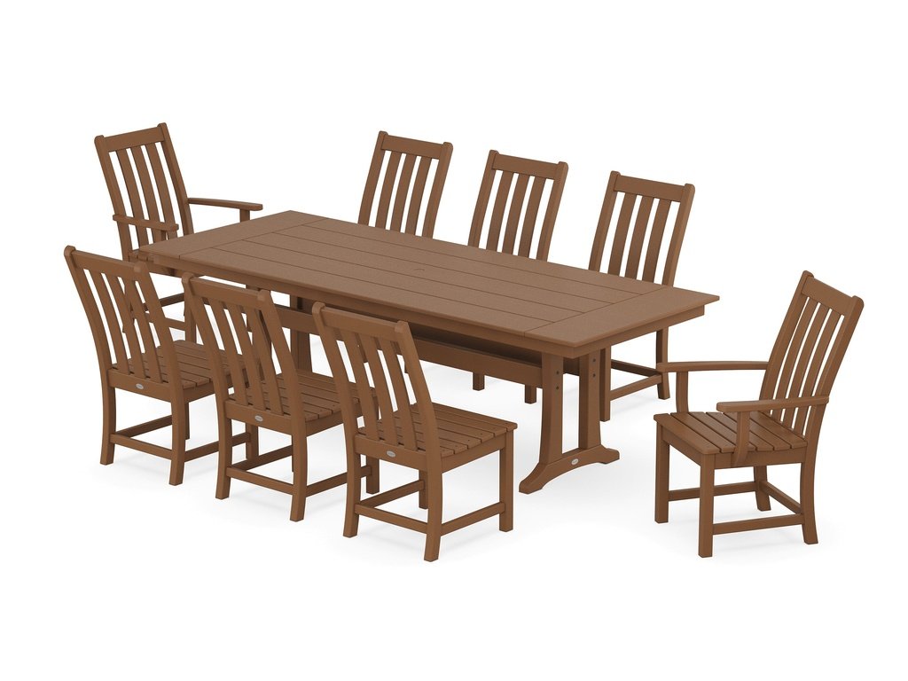 Vineyard 9-Piece Farmhouse Dining Set with Trestle Legs Photo