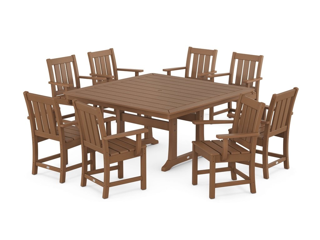 Oxford 9-Piece Square Dining Set with Trestle Legs Photo