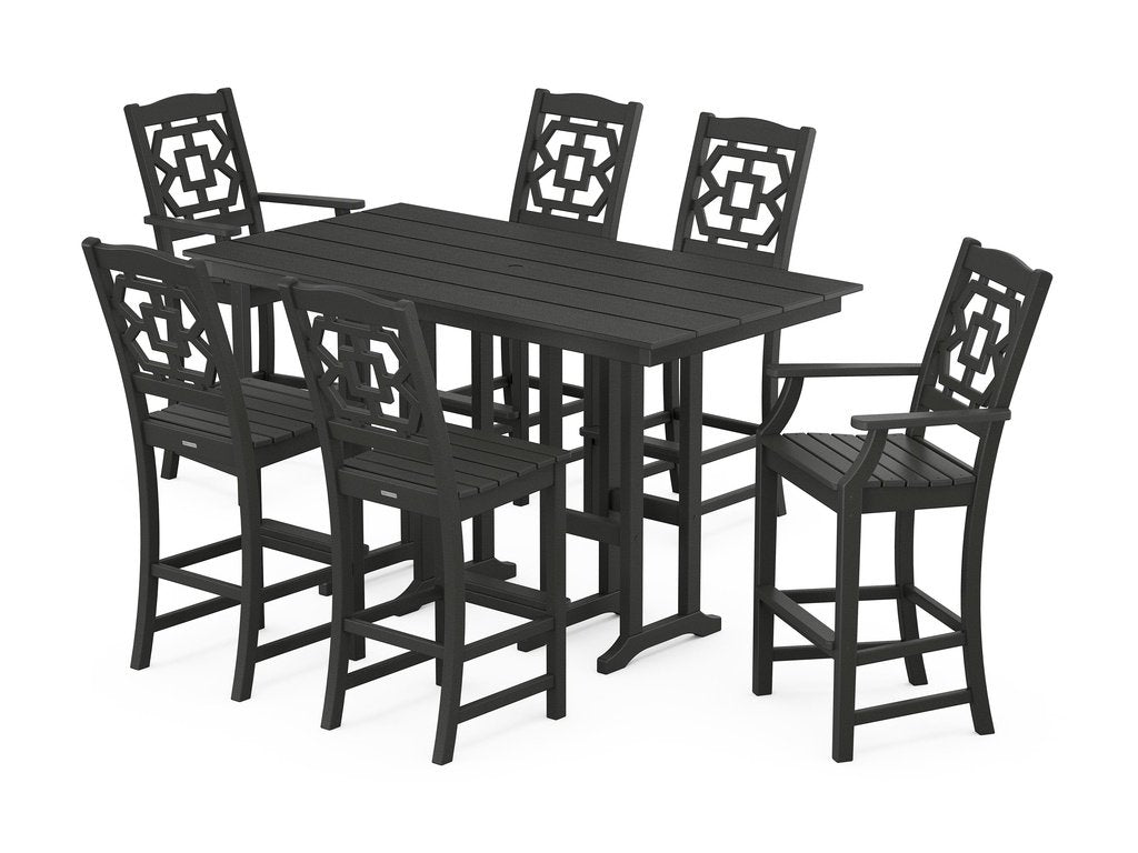 Chinoiserie 7-Piece Farmhouse Bar Set Photo