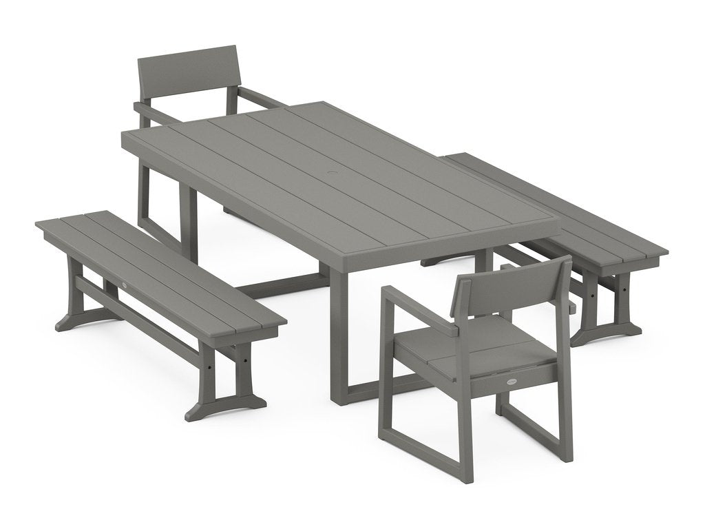 EDGE 5-Piece Dining Set with Benches Photo