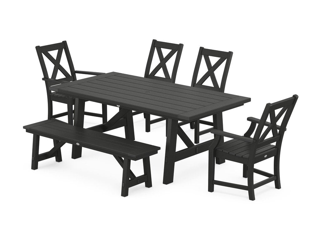 Braxton 6-Piece Rustic Farmhouse Dining Set With Trestle Legs Photo