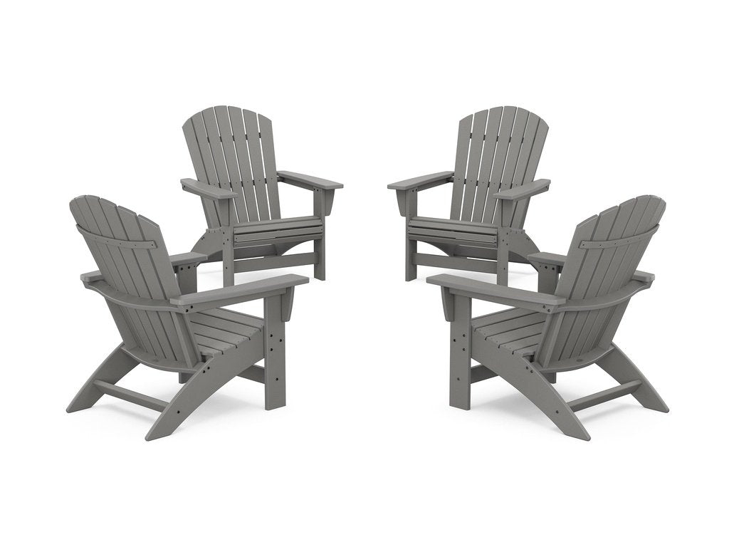 4-Piece Nautical Grand Adirondack Chair Conversation Set Photo