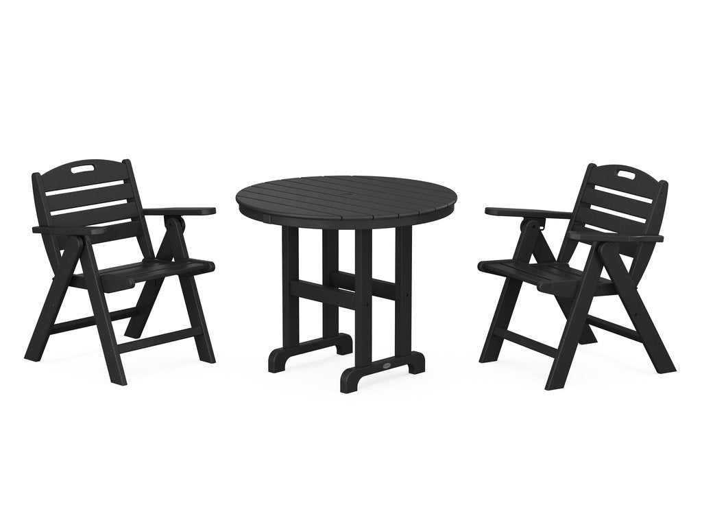 Nautical Folding Lowback Chair 3-Piece Round Dining Set Photo