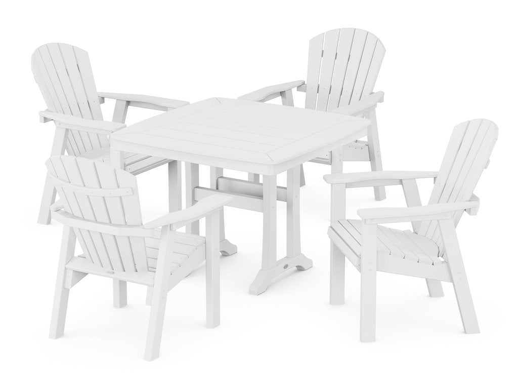 Seashell 5-Piece Dining Set with Trestle Legs Photo