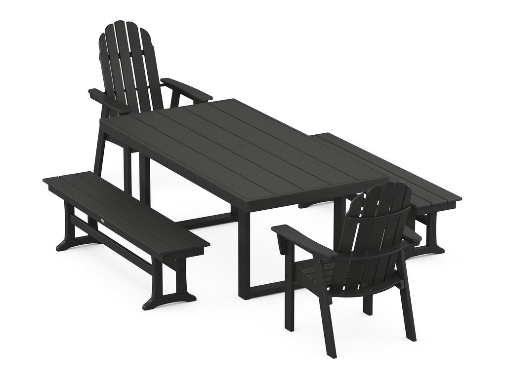 Vineyard Adirondack 5-Piece Dining Set with Benches Photo