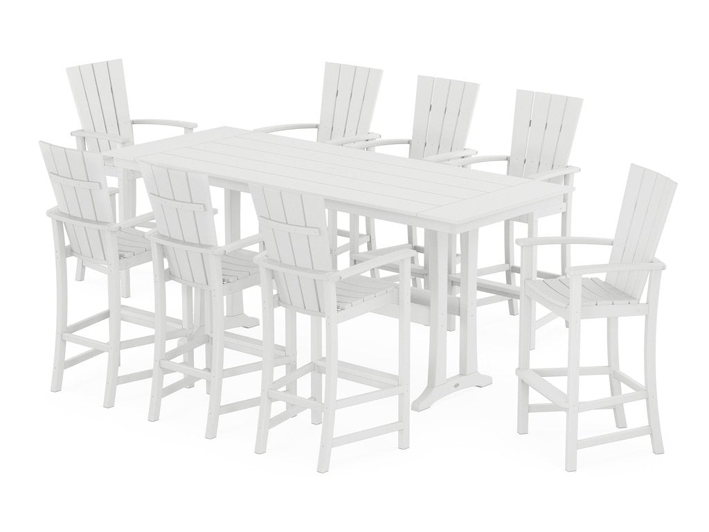 Quattro Adirondack 9-Piece Farmhouse Bar Set with Trestle Legs Photo