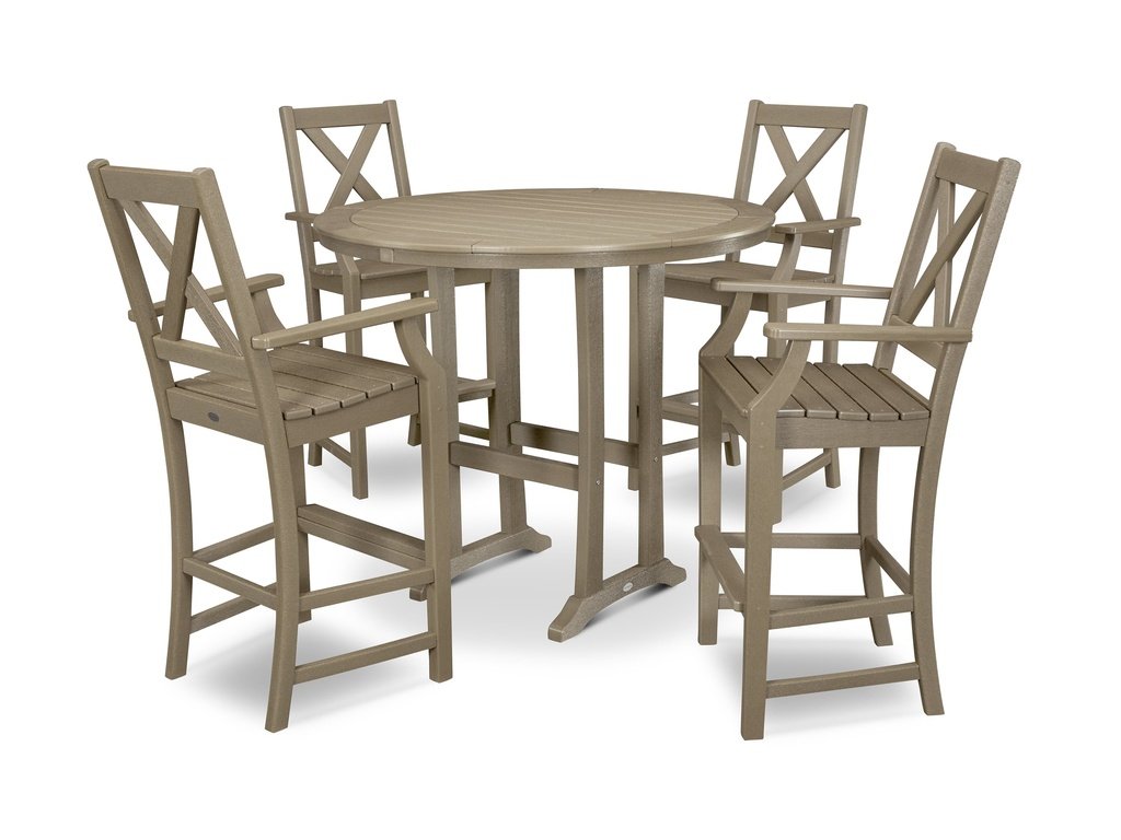 Braxton 5-Piece Nautical Trestle Arm Chair Bar Set Photo