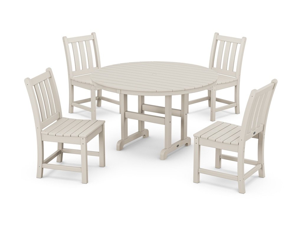 Traditional Garden Side Chair 5-Piece Round Farmhouse Dining Set Photo