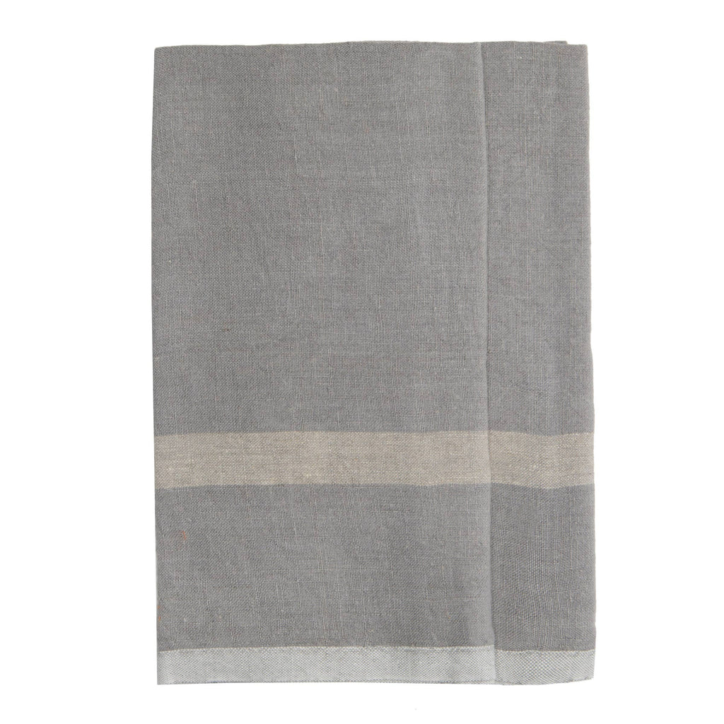 Laundered Linen Grey Natural Towel 2 Pack