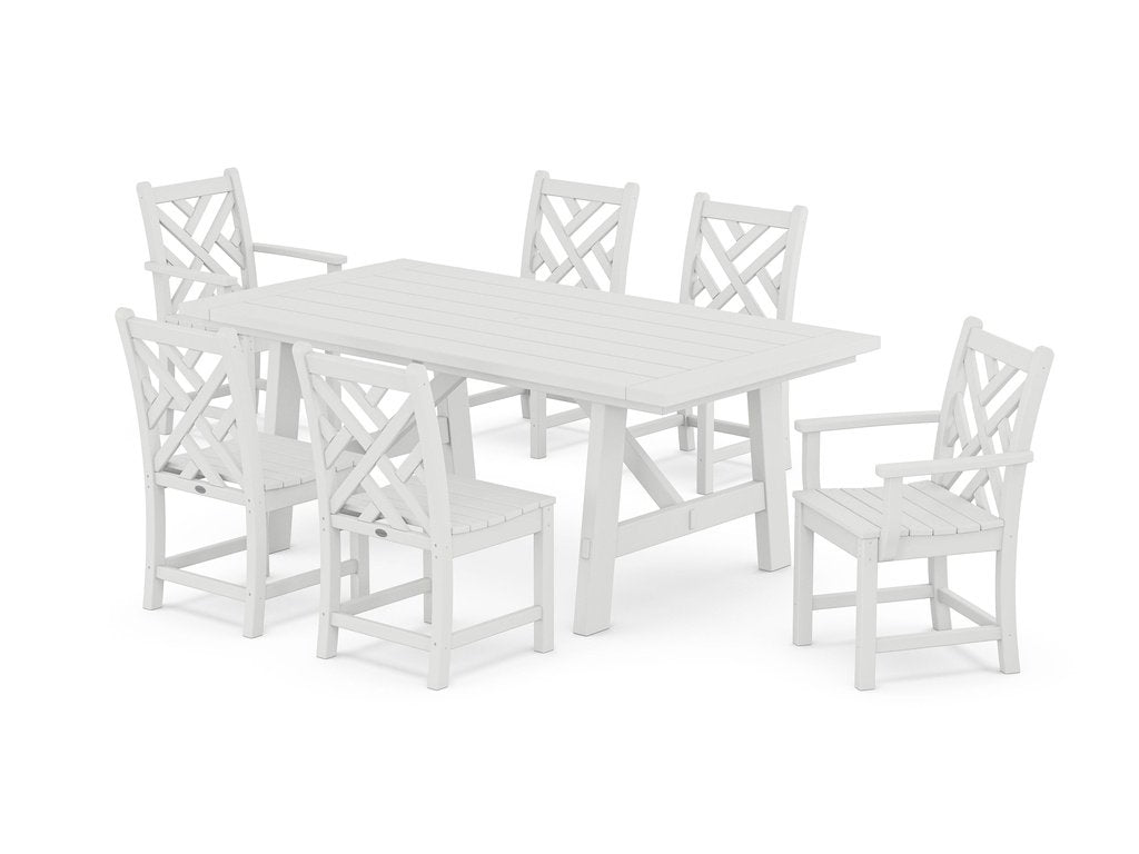 Chippendale 7-Piece Rustic Farmhouse Dining Set Photo