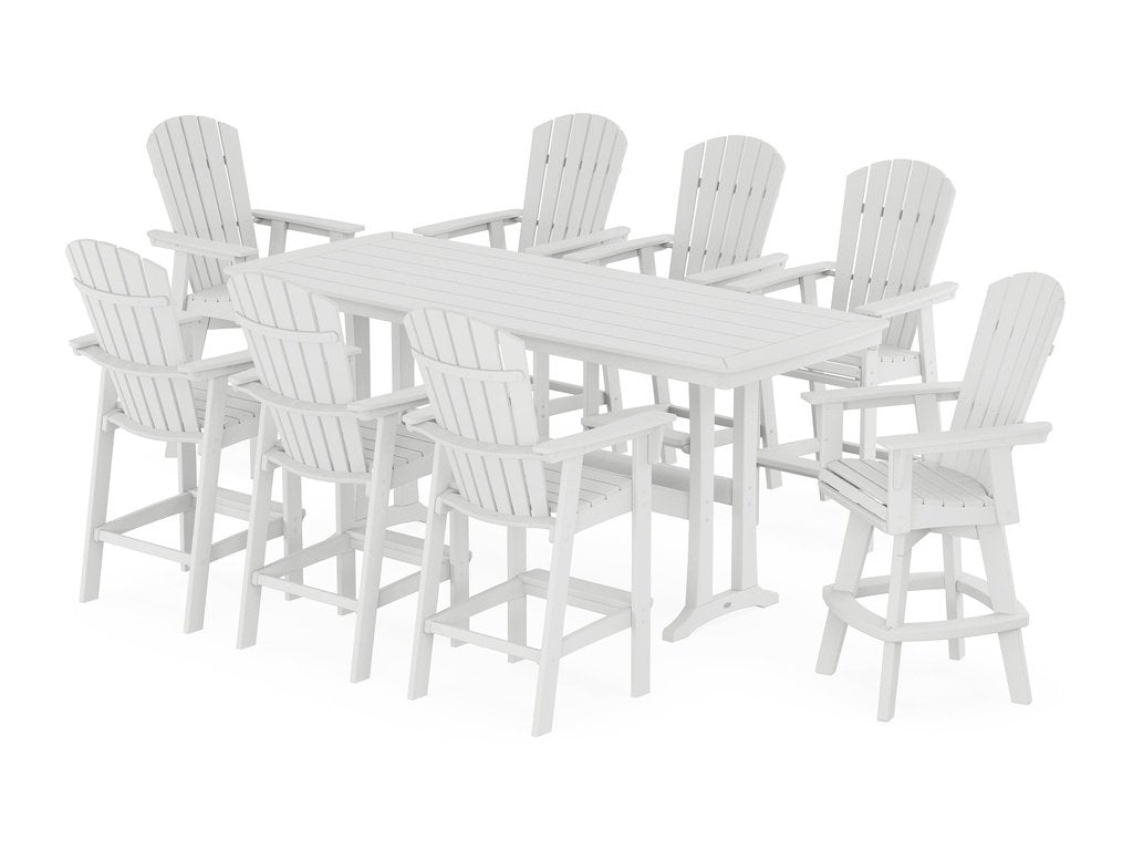 Nautical Curveback Adirondack Swivel 9-Piece Bar Set with Trestle Legs Photo