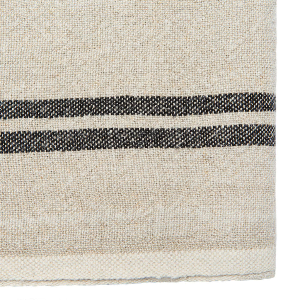 Vintage Linen Natural and Black Towels