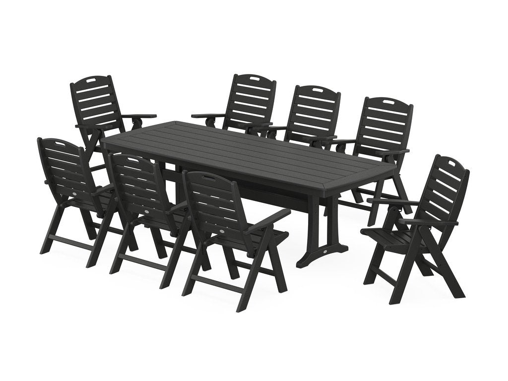 Nautical Highback 9-Piece Dining Set with Trestle Legs Photo