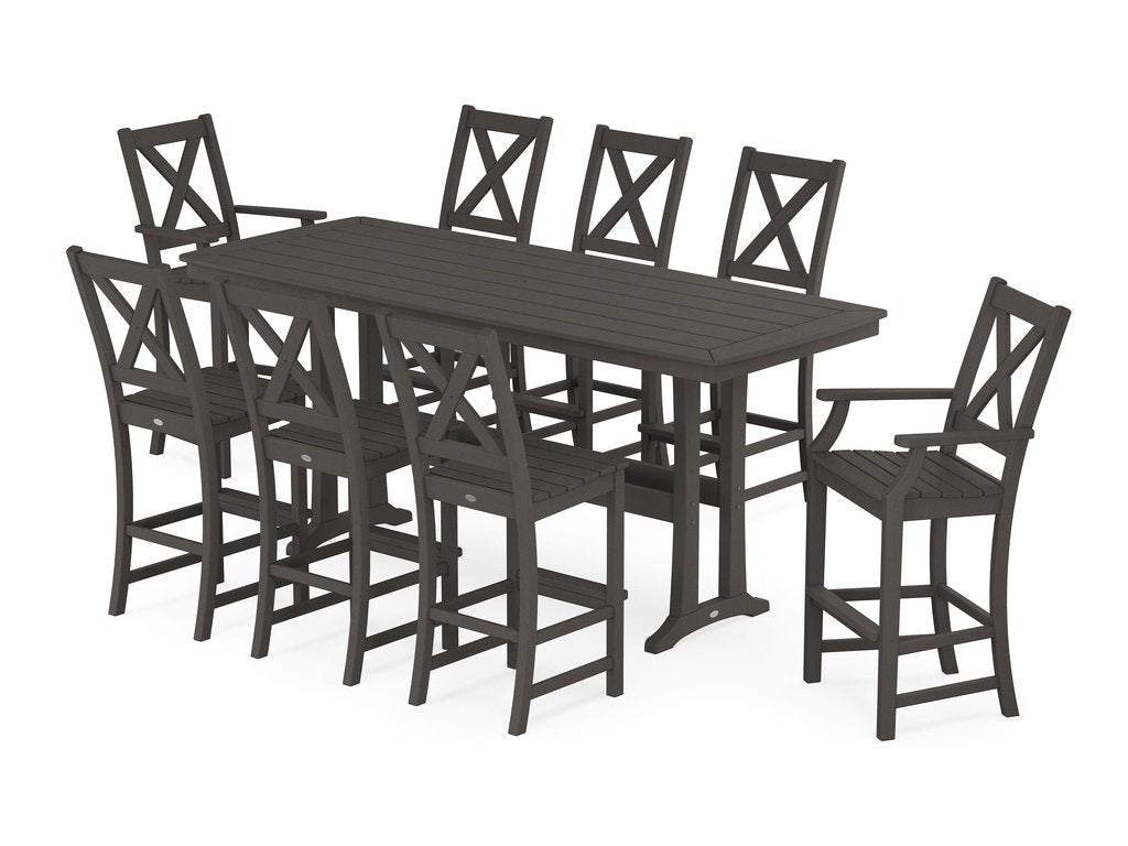 Braxton 9-Piece Bar Set with Trestle Legs Photo