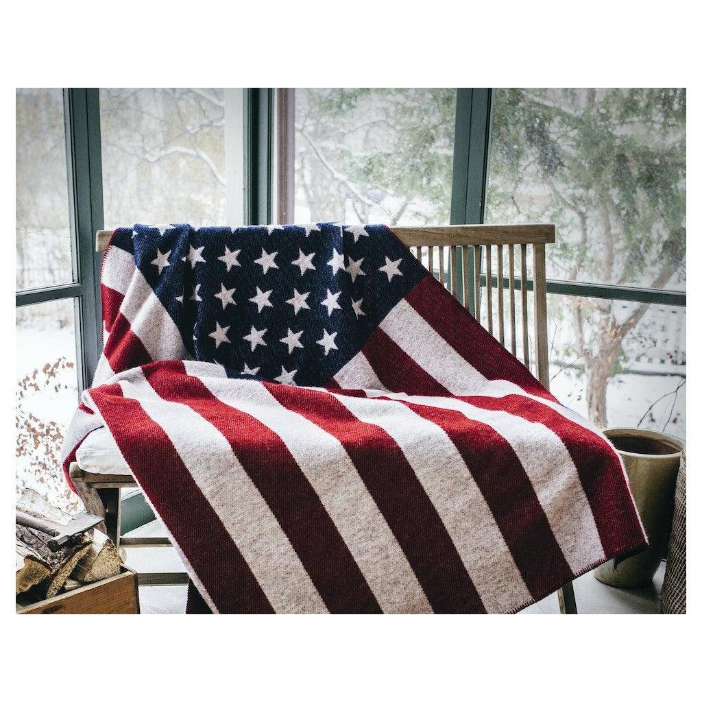 American Flag Wool Throw