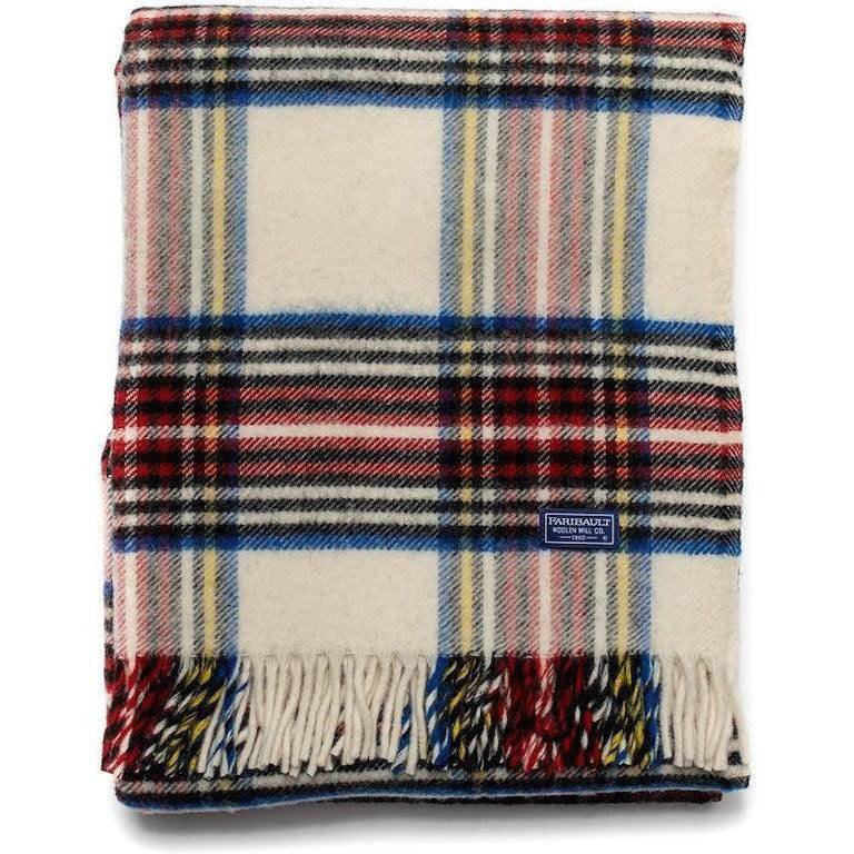 Tartan Wool Throw - Natural