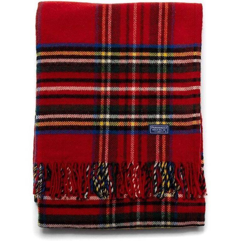 Tartan Wool Throw - Red