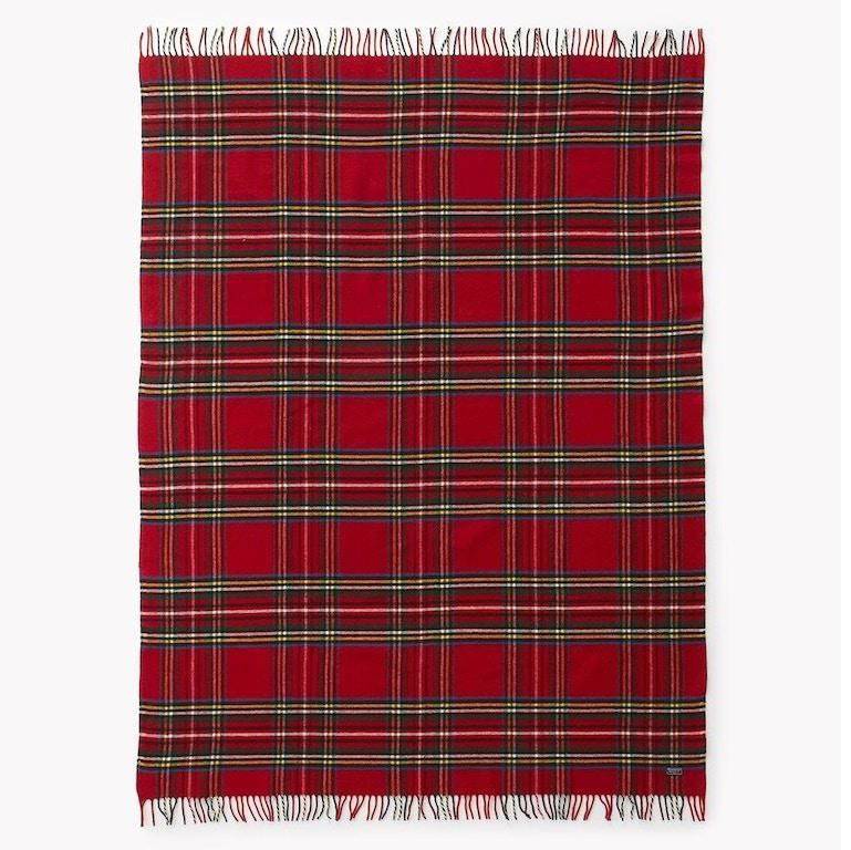 Tartan Wool Throw - Red