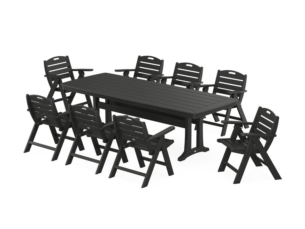 Nautical Lowback 9-Piece Dining Set with Trestle Legs Photo