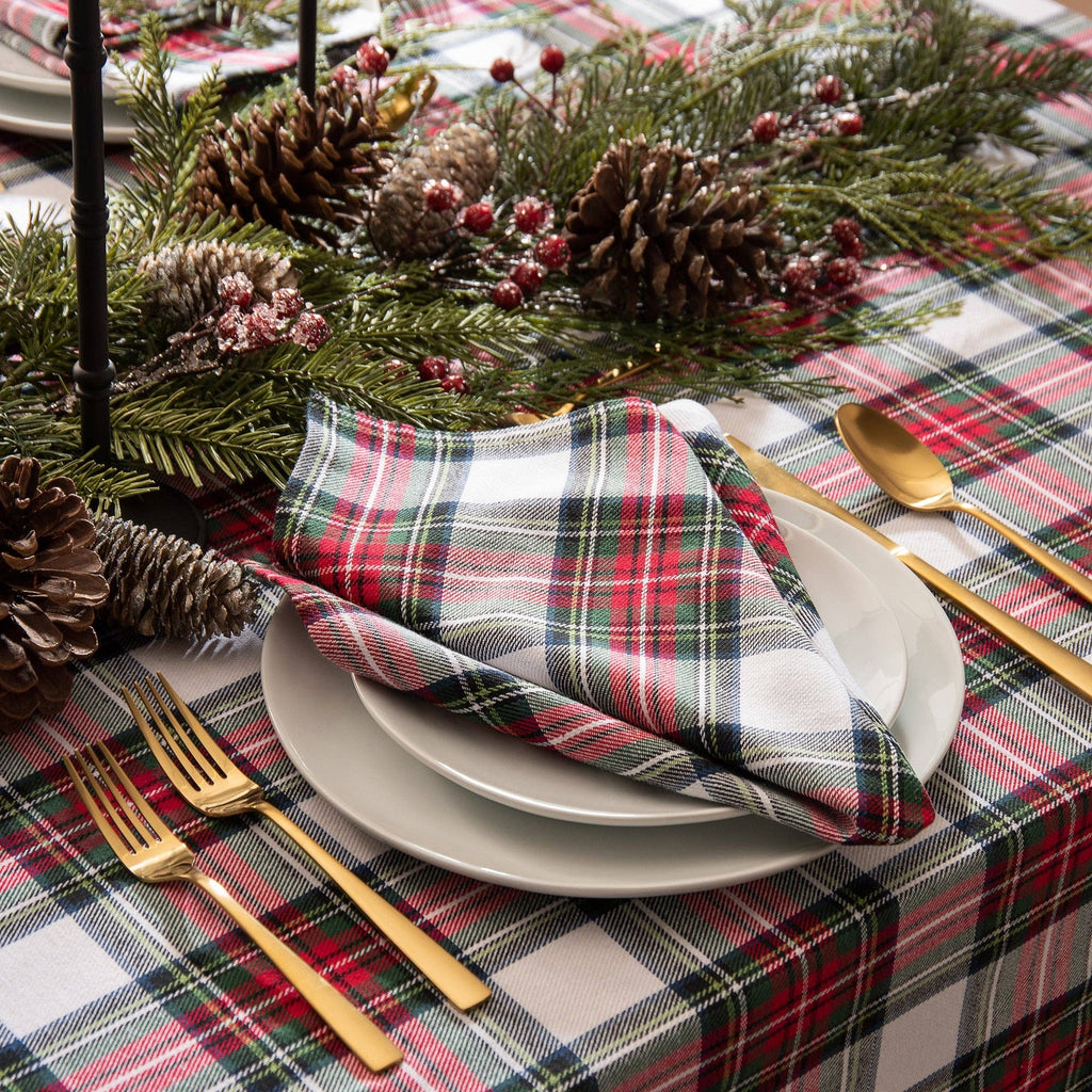 Christmas Classic Holiday Plaid Cotton Napkin Set of 8-17x17 - Retreat Home Furniture