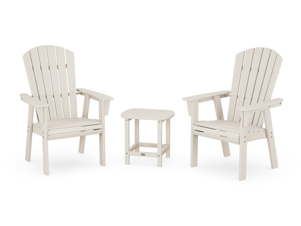 Nautical 3-Piece Curveback Upright Adirondack Chair Set Photo