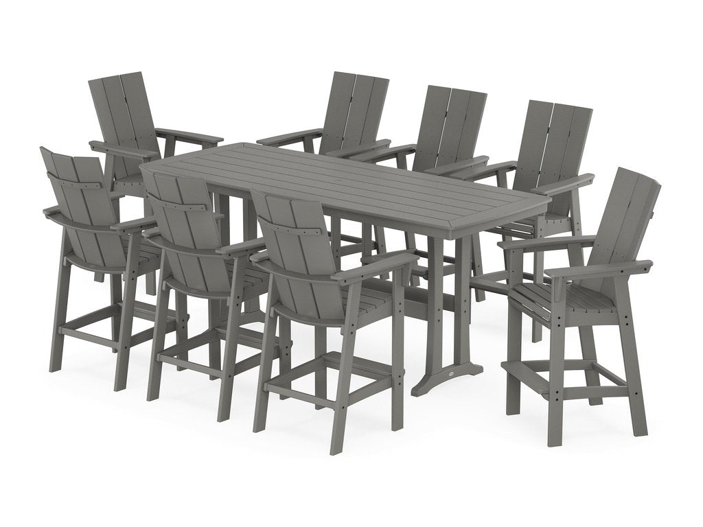 Modern Curveback Adirondack 9-Piece Bar Set with Trestle Legs Photo