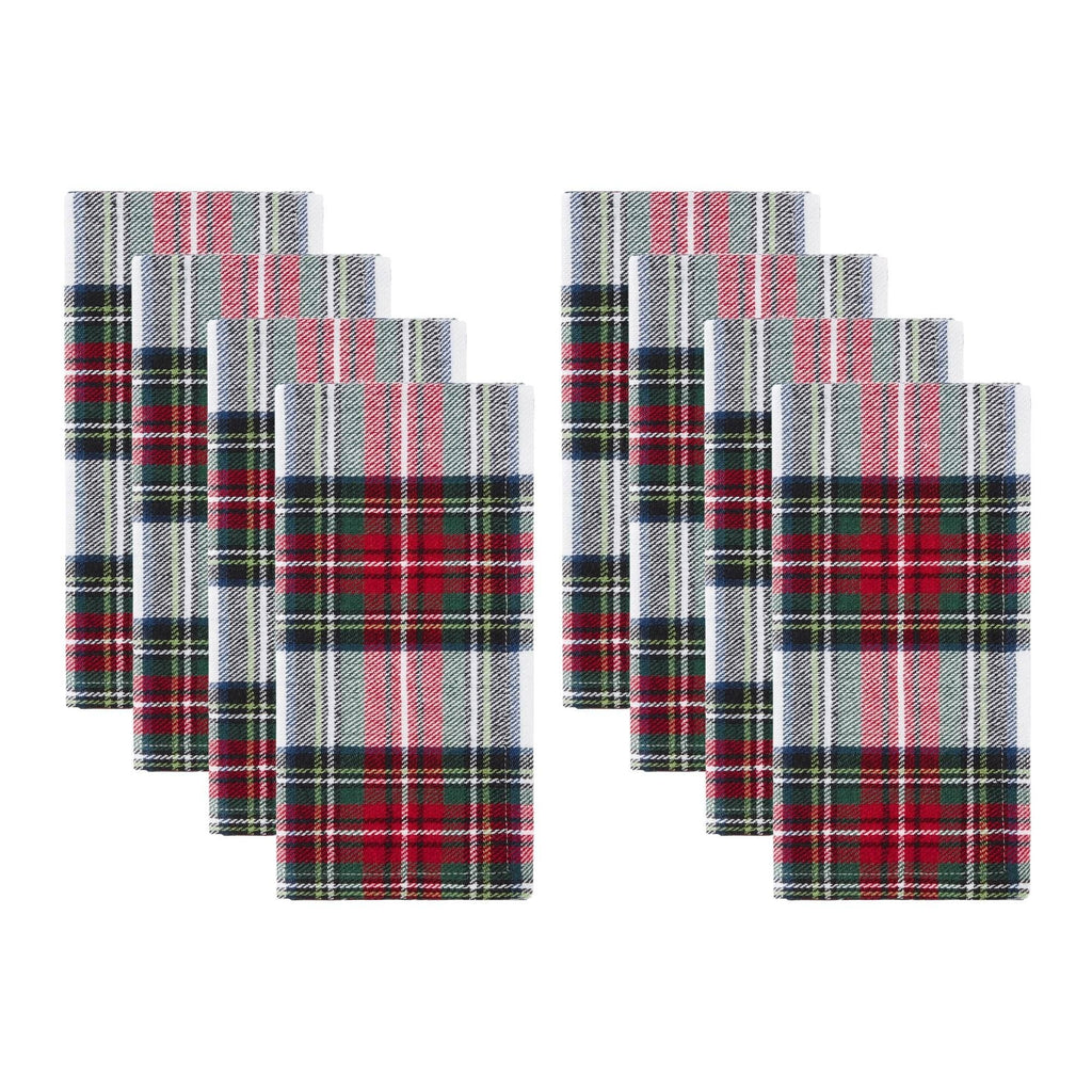 Christmas Classic Holiday Plaid Cotton Napkin Set of 8-17x17 - Retreat Home Furniture