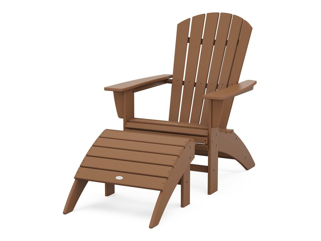 Nautical Curveback Adirondack Chair 2-Piece Set with Ottoman Photo