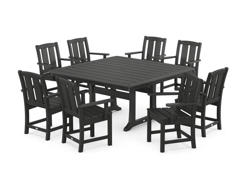 Mission 9-Piece Square Dining Set with Trestle Legs Photo