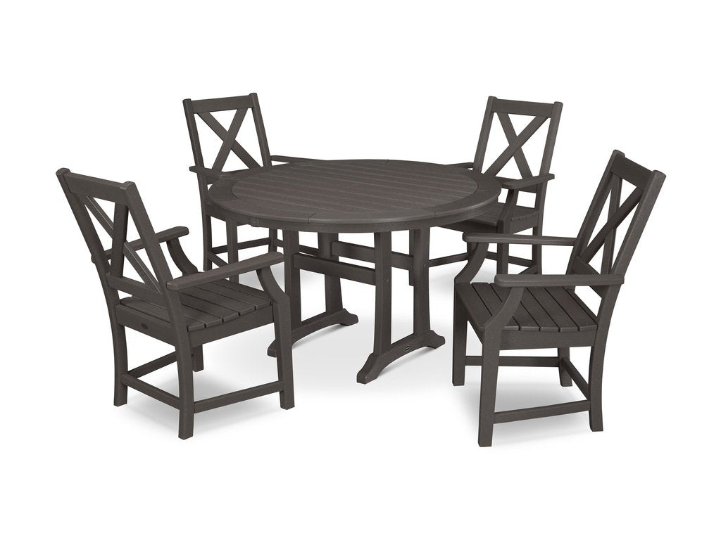 Braxton 5-Piece Nautical Trestle Arm Chair Dining Set Photo