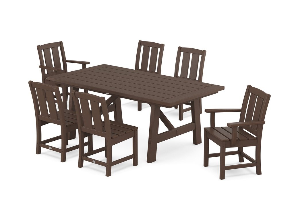 Mission 7-Piece Rustic Farmhouse Dining Set Photo