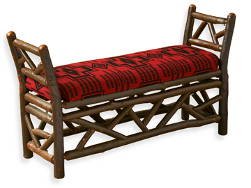 Hickory Upholstered Twig Bench - Retreat Home Furniture