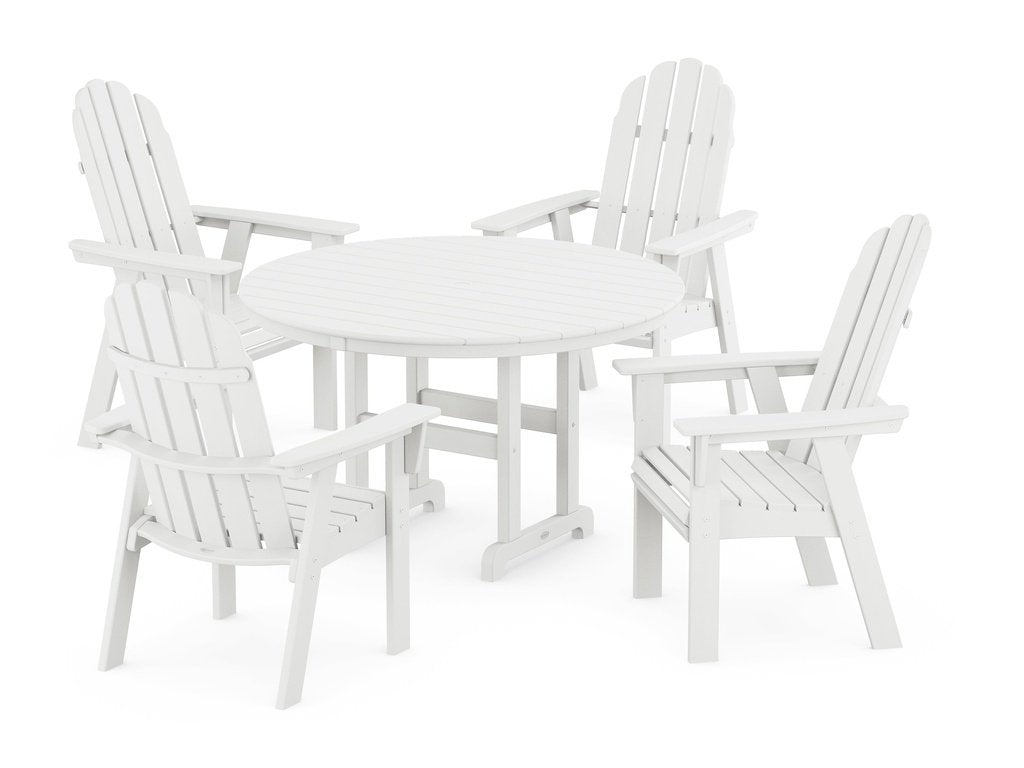 Vineyard Curveback Adirondack 5-Piece Round Farmhouse Dining Set Photo