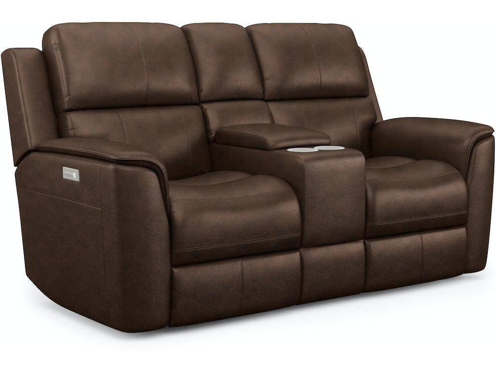 Henry Power Reclining Loveseat with Console and Power Headrests and Lumbar 1041-64PH - Retreat Home Furniture